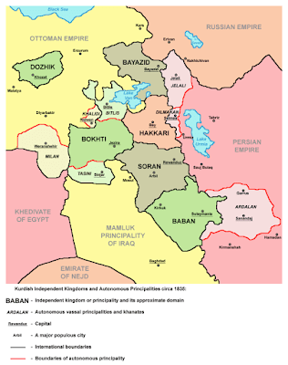 Karte der kurdischen Fürstentümer