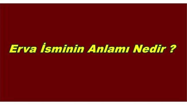 Erva İsminin Anlamı Nedir ?